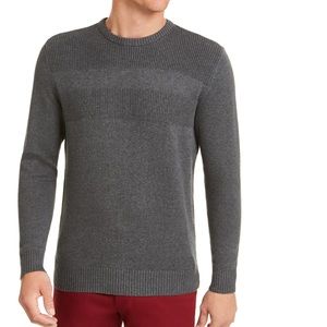 Club Room Men Cotton Solid Crew Neck Sweater Top Charcoal Size M